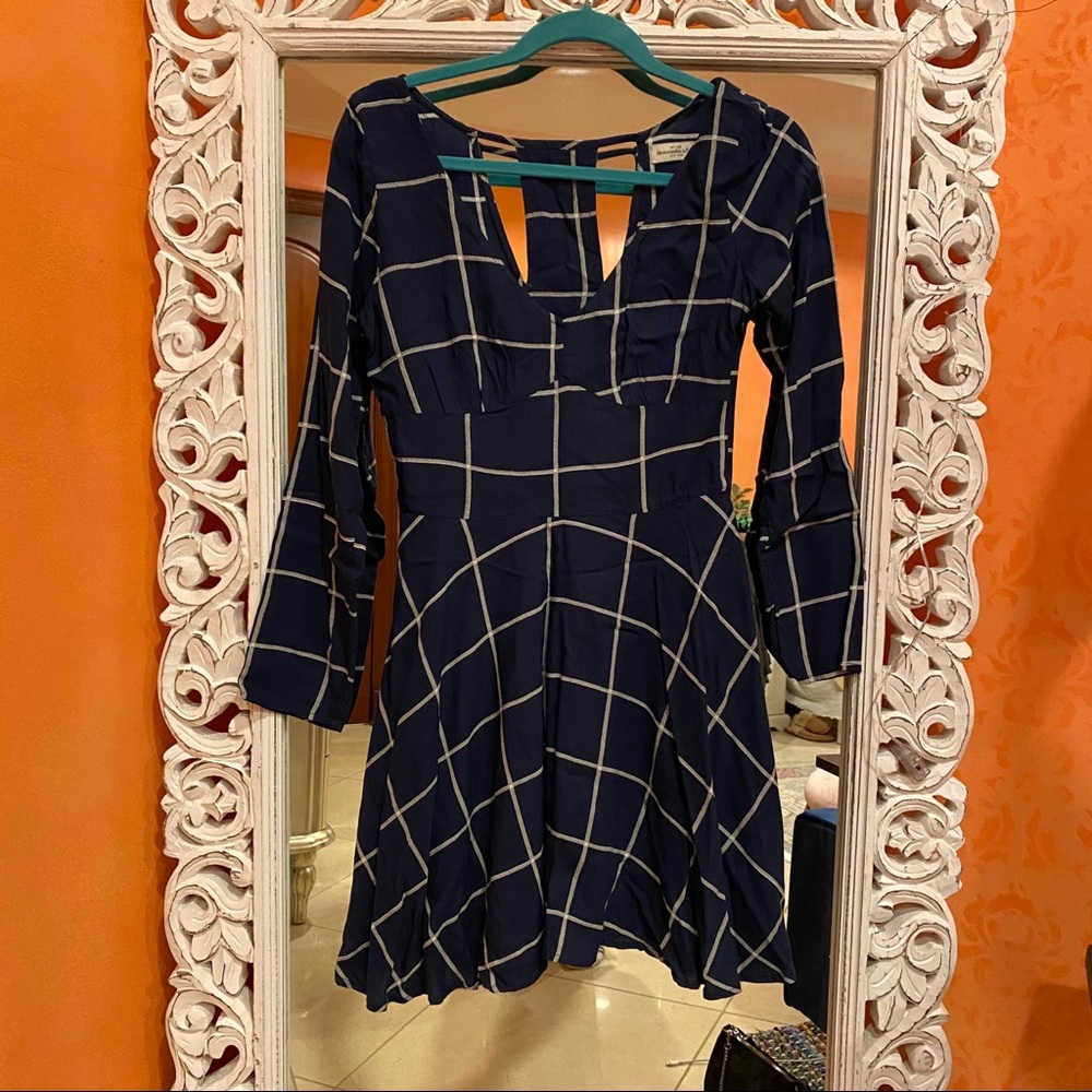 Abercrombie & Fitch Navy Checkered Mini Dress